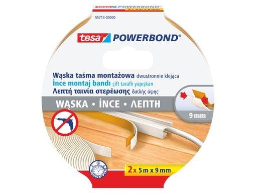 Tesa Doppelseitiges Powerbond-Klebeband (2 Stk.) 5 M X 9 Mm Waska