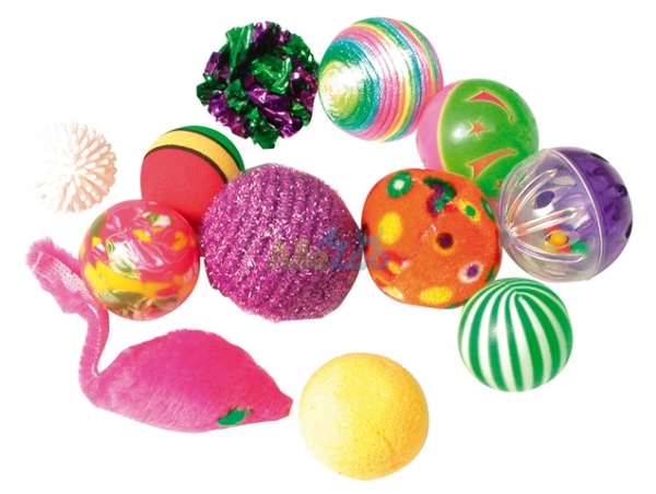 Zolux Set Of 12 Balls, Spielzeugbälle Für Katzen
