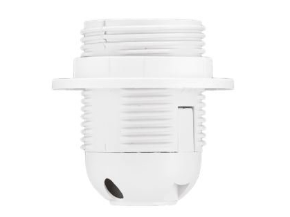 E27 Fassung - 1 Thermoplast Weiß Mit Flansch D.3006B