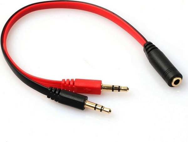 Mozos Jack 3.5Mm - Jack 3.5Mm X2 Kabel 0.2M Rød (Asm-2)