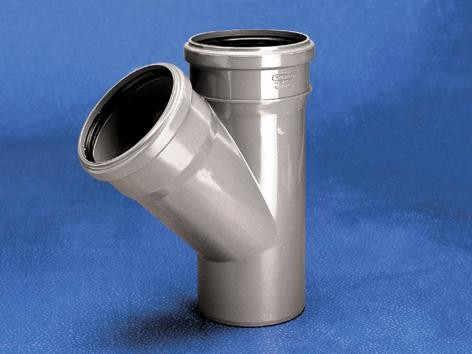 Wavin Sanitær Tee Ht 75X75x50mm 45° Aske 3060421814