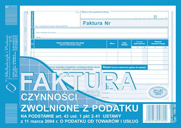 Momstonefaktura A5 Skattefri (198-3E) |