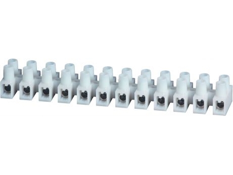 Simet Klemrække Dobbeltrækket 12-Polet 6Mm2 Pa66 Nylon Hvid Med Plade Lpa12-6 (89093110)