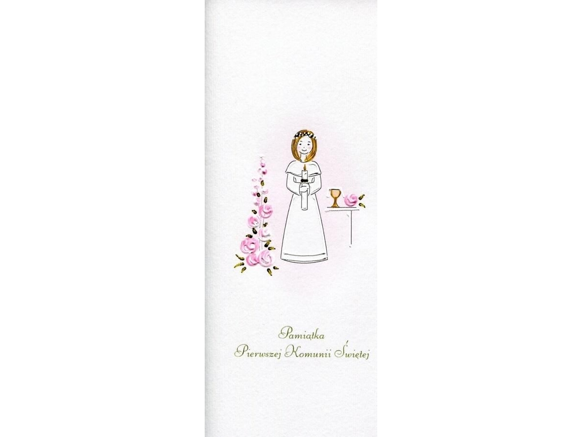 Mak Kommunionkarte Kommunionmädchen Blumen Mak