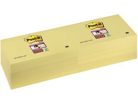 Post-It Super Sticky Klebeblock 655-12Sscy-Eu, Gelb, 76X127mm, 90 Blatt (3M0682)