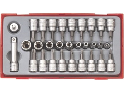 Teng Tools TTTX30 Torx-dyser i sæt med greb 1/4? og 3/8? 30 dele (102140100)