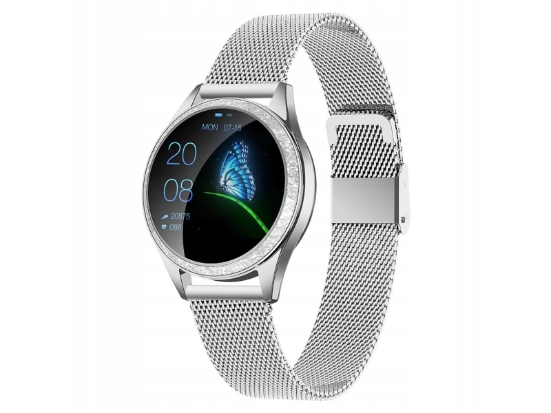 Oro Smart Crystal Smartwatch, Silber Mit Glänzender Lünette