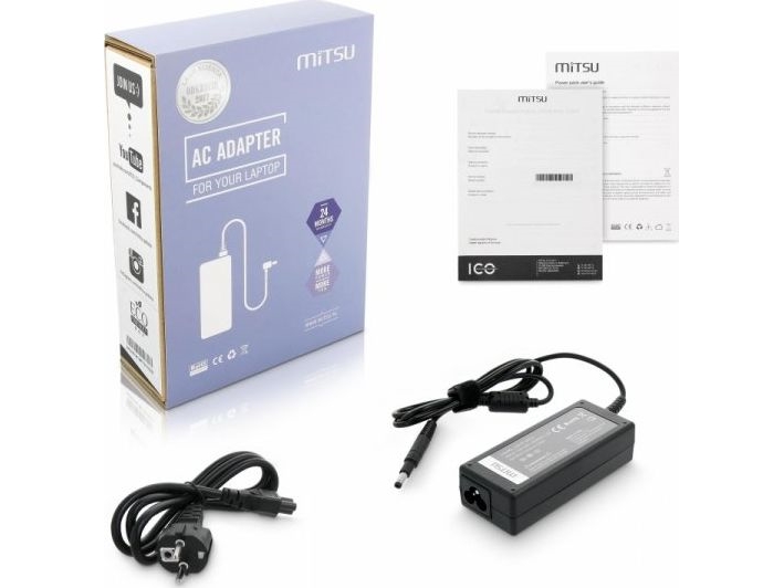 Nešiojamojo Kompiuterio Įkroviklis - Mitsu 19.5V 3.33A Hp 65W Juodas