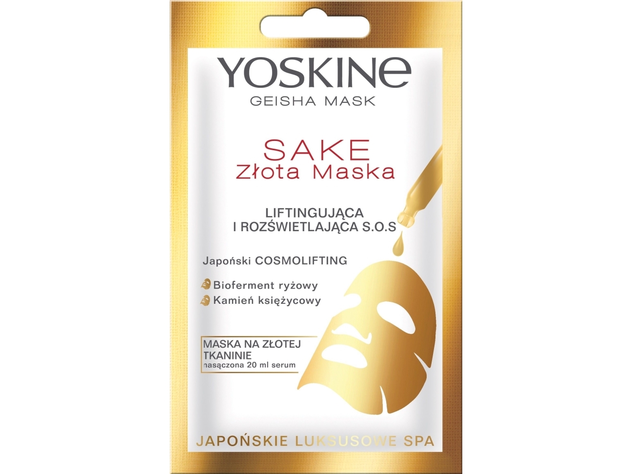 Yoskine Sake Gold Lifting And Illuminating Mask S.O.S Rice Bioferment & Moonstone 20Ml