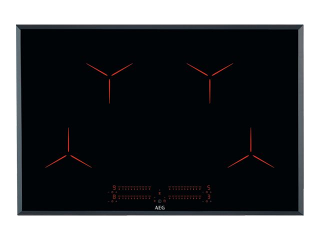AEG IPE84531FB - PureBlack - induktions kogeplade - 4 plader - Niche - bredde: 75 cm - dybde: 49 cm - med facetteret ramme - sort