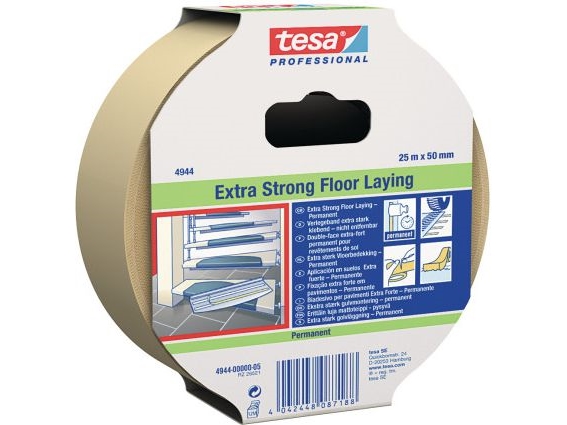 Tesa Doppelseitiges Gewebeband Für Bodenbeläge 25 Mm X 50 Mm (4944)
