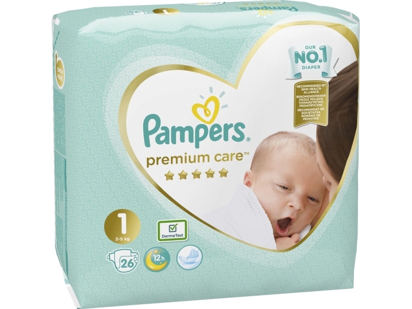 Billede af Pampers Premium Care 1-Bleer, 2-5 Kg, 26 Stk.