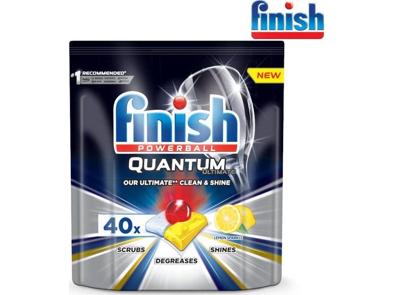 Opvaskemaskinekapsler Finish Quantum Ultimate Lemon, 40 Stk