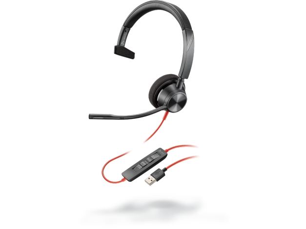 Poly Blackwire 3310, Ledningsført, Kontor/Callcenter, 20 - 20000 Hz, 102 G, Headset, Sort