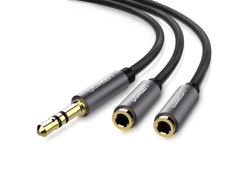 Ugreen 10532, 3.5mm, Hanstik, 2 x 3.5mm, Hunstik, 0,2 m, Sort