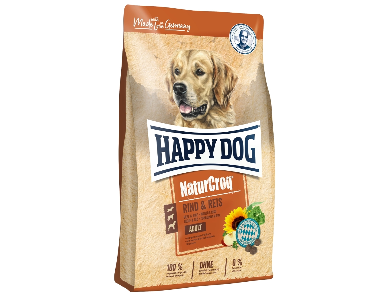Happy Dog NaturCroq Rind & Reis, Voksen, Bøf, Ris, 1 kg