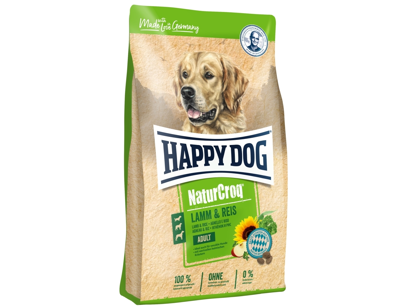 Happy Dog Naturcroq Lamm & Reis, Voksen, Lam, Ris, 4 Kg