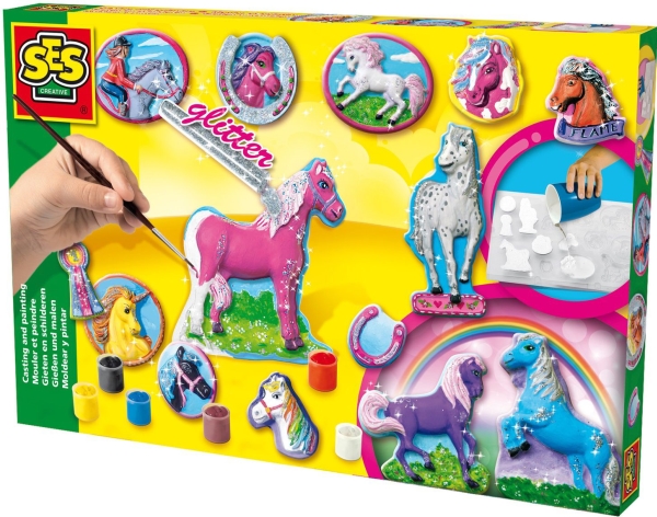 Ses Gypsum Castings - Fairytale Horses With Glitter (216349)