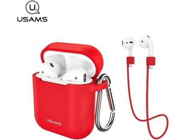 Usams Deklas Schutzhülle Für Airpods, Silikon, Rot/Rot Bh423ap04 (Us-Bh423)