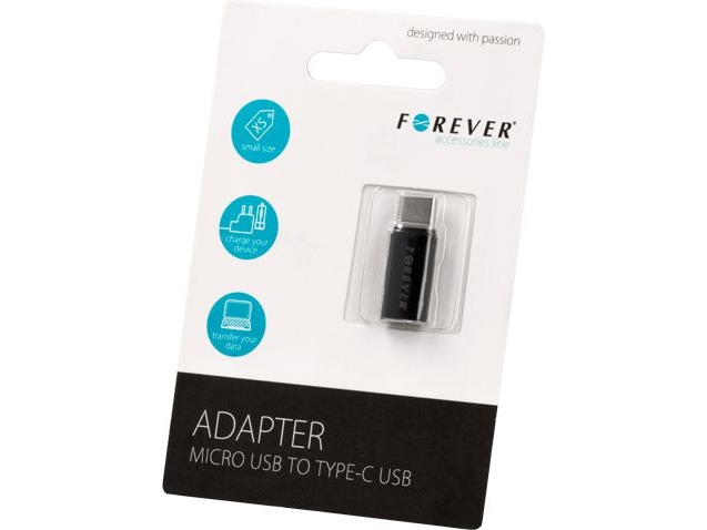 USB-adapter Forever svart (T_0014093) | Köksapparater - Kaffe - Rengöring & Tillbehör | GameStuff