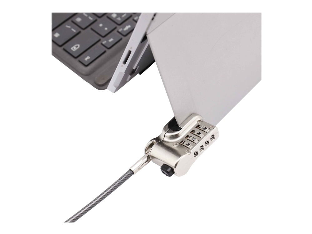 DICOTA - Sikkerhedskabelslås - sølv - 2 m - for Microsoft Surface Go, Go 2, Pro (Midt 2017), Pro 4, Pro 6, Pro 7