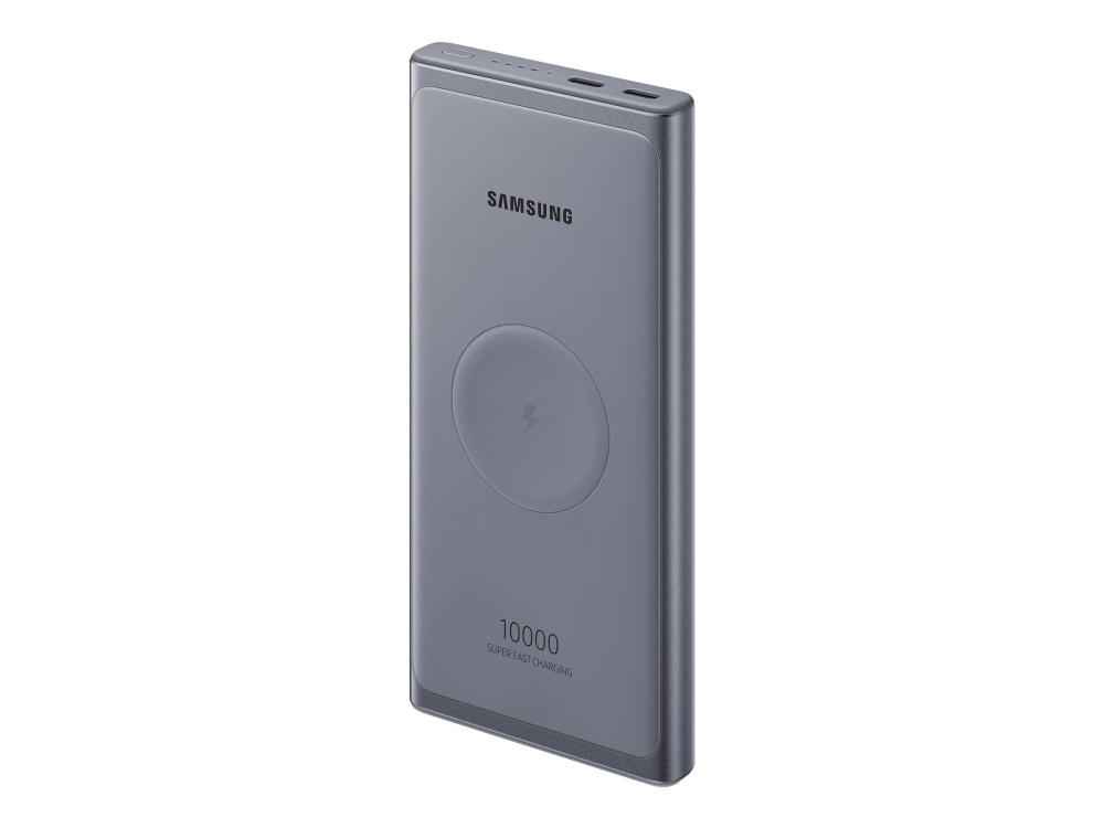 Doven smøre Ved lov Samsung Wireless Battery Pack EB-U3300 - Trådløs opladningspude/power bank  - 10000 mAh - 25 Watt - 3 A - QC 2.0, FC - 2 output-stikforbindelser (24  pin USB-C) - på kabel: USB-C - mørkegrå
