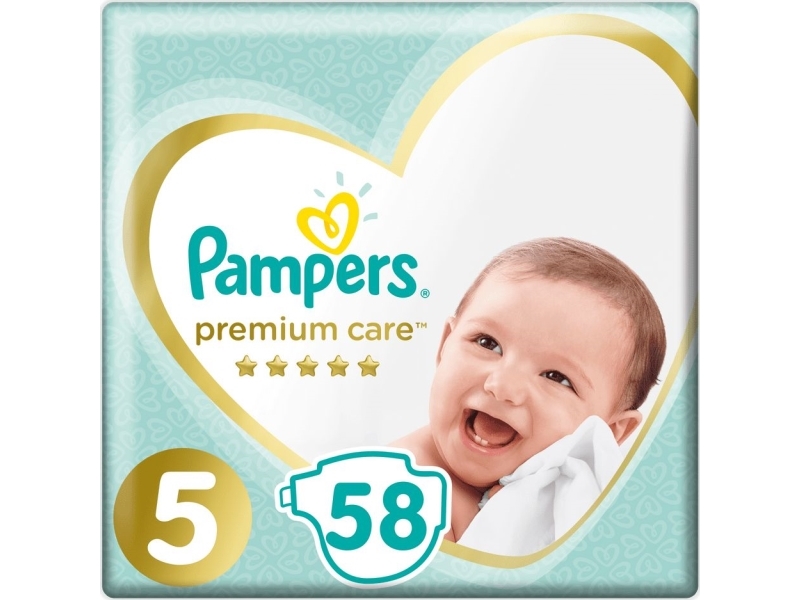 Se Pampers Premium Care 5 Bleer, 11-16 Kg, 58 Stk. hos Computersalg.dk