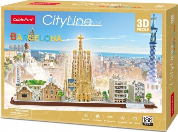 Cubic Fun City Line 306-20256 3D Puzzle - Barcelona