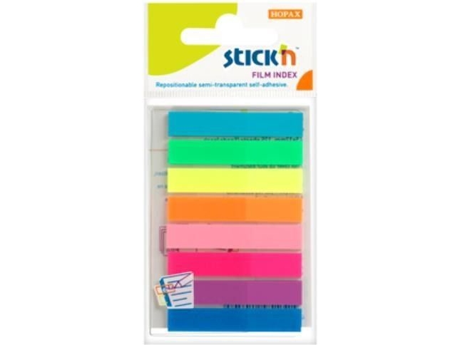 Indeksfaner Stick'n Pp Med 8 Stk. Ass. Neon Farver 45X8 Mm