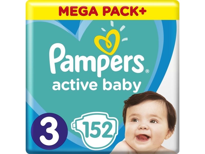 Billede af Pampers Diapers Active Baby 3 Midi (6-10 Kg) 152 Pcs. Mega Pack +