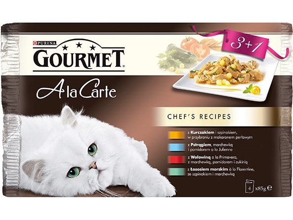 Nestle Gourmet Ala Carte 4X85g Huhn, Forelle, Rind, Lachs