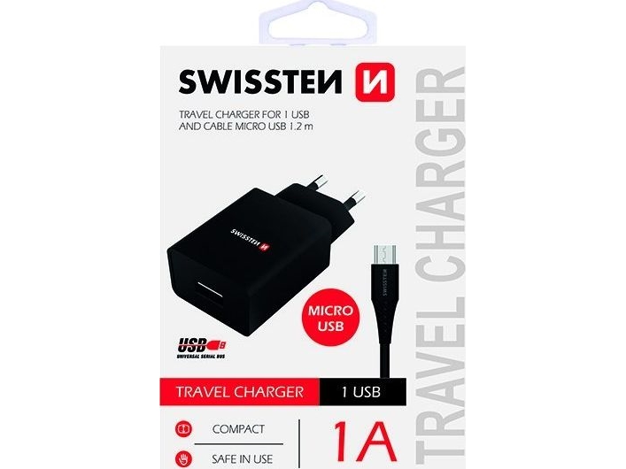 Swissten Ladegerät 1X Usb-A 1 A (22062000)