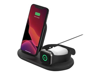 Belkin Boostcharge - Trådløs Opladningsstander - 7.5 Watt - Sort - For Apple Airpods Airpods Pro Iphone 11, 12, 7, 8, Se, X, Xr, Xs, Xs Max Watch