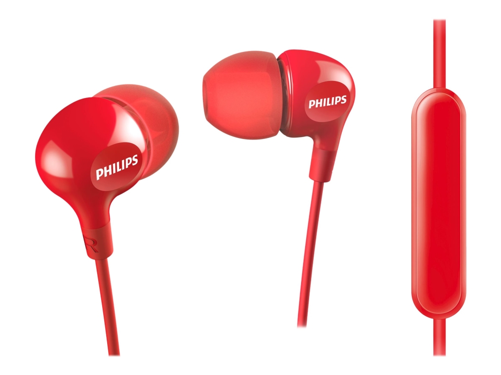 Philips She3555rd - Øreproptelefoner Med Mik. - I Øret - Kablet - 3,5 Mm Jackstik - Rød