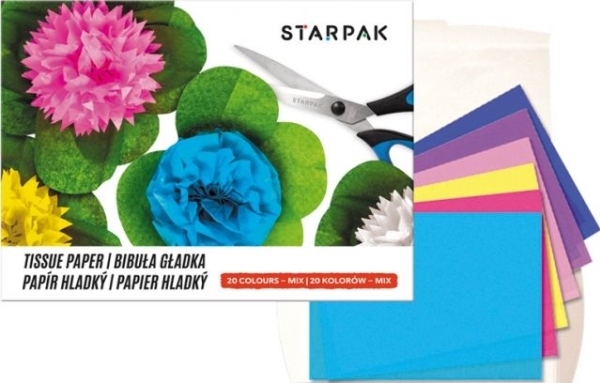 Starpak Silkepapir almindelig mappe C4 20 farver 10stk (222722)
