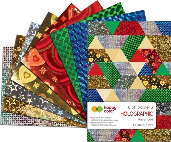 Block A4/10K holografisk 70 g HAPPY COLOR |