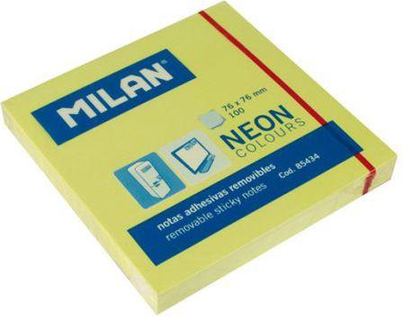 Milan neonlappar 75 x 75 mm gula | Papper & Emballage - Block & Post-It - Post-it | GameStuff