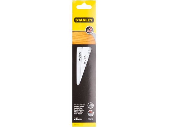 Stanley STA21182-XJ, Saber savklinge, Afdeling, High Carbon Steel (HCS), Sort, Grå, 24 cm, 2 stk