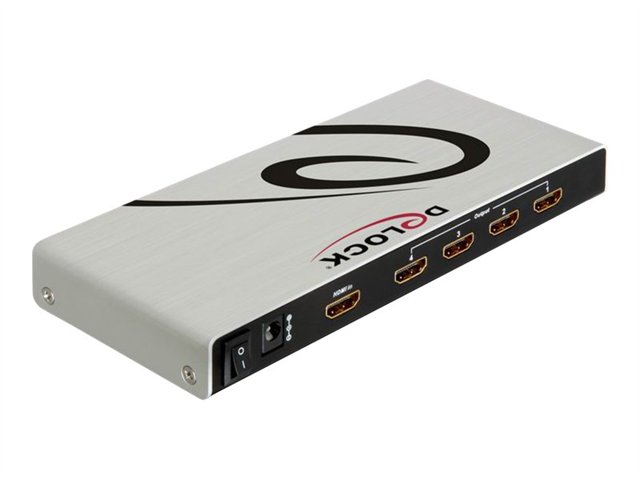 Delock HDMI Splitter - Video/audiosplitter - 4 x HDMI - skrivbordsmodell | Datortillbehör - KVM & Switchar - Switchar | GameStuff
