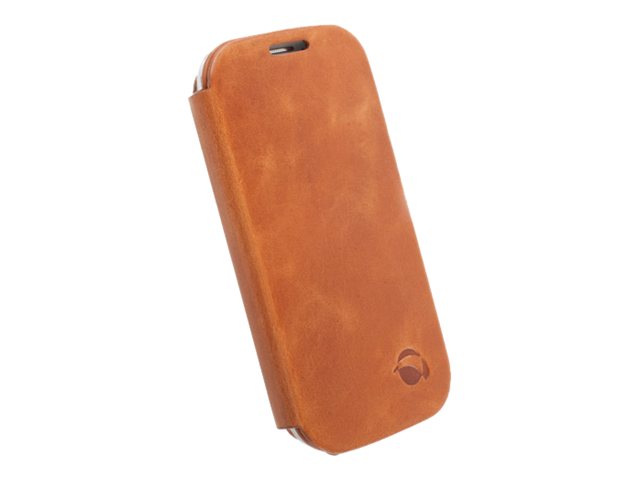 Krusell Flipcover Kiruna - Beskyttende deksel for mobiltelefon - kamelhårfarget - for Samsung Galaxy S III