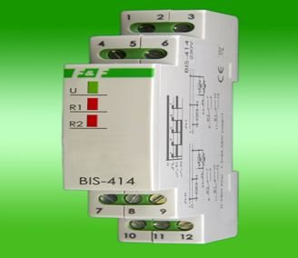 F&F impulzrelæ 24V AC/DC 2x10A til skinne TH35 - BIS-414 24V