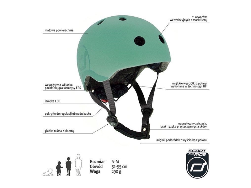 Schutzhelm S-M Für Kinder 3+ Wald