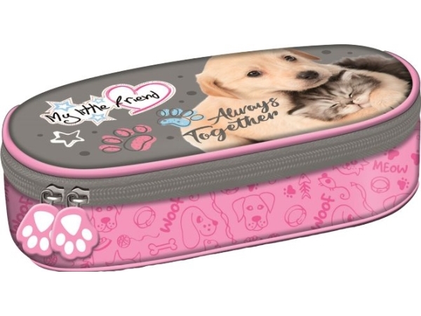 St. Majewski Soikea pussillinen kynäkotelo, jossa läppä PC1 My Little Friend Cat with Dog II CACA