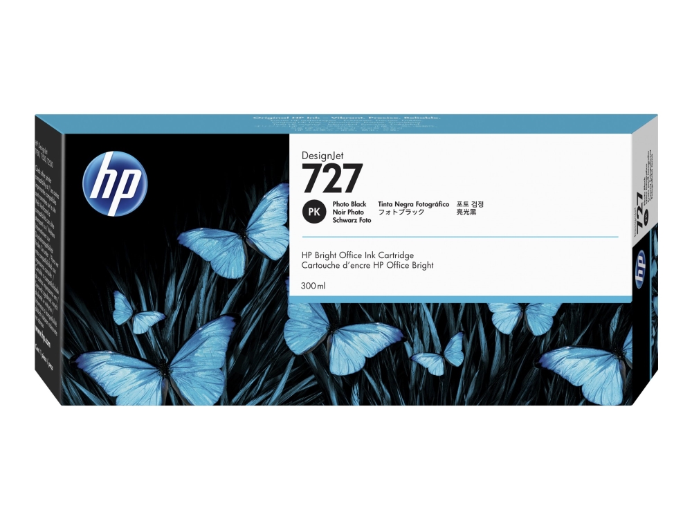 Hp 727 - 300 Ml - Hohe Kapazität - Foto Schwarz - Original - Designjet - Tintenpatrone - Für Designjet T1500, T1530, T2500, T2530, T920, T930
