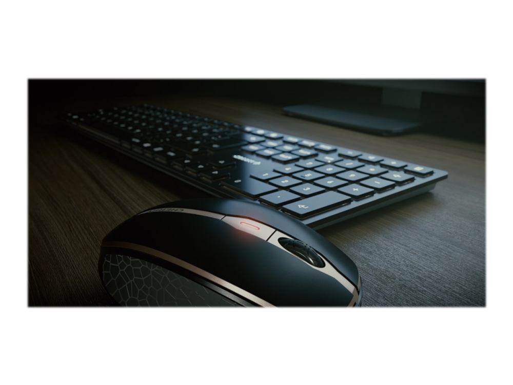 Cherry Dw 9000 Slim - Sæt Med Mus Og Tastatur - Trådløs - 2.4 Ghz, Bluetooth 4.0 - Usa Med Euro-Symbol - Sort, Bronze