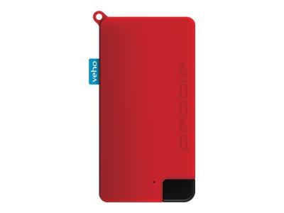 Veho Pebble Pokket Strömförsörjningsbank 1000 Mah 37 Wh 1 A 24 Pin Usb C Röd