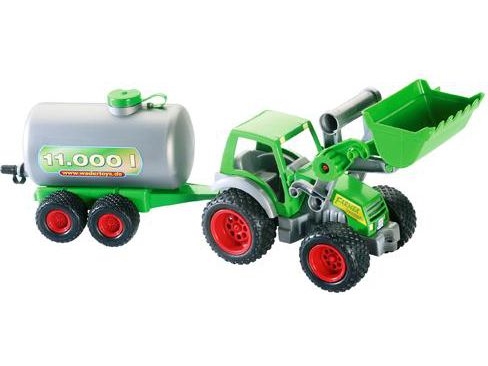 Traktor Mit Frontschaufel & Tankwagen 14,5X17x57 Cm