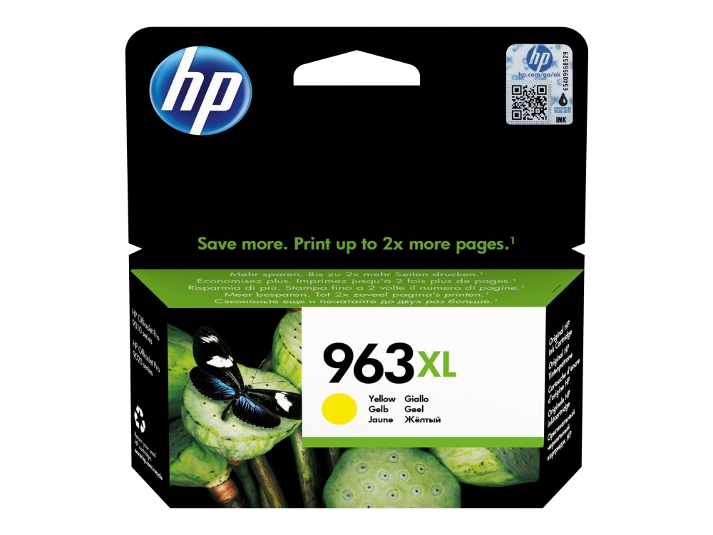 Blækpatron HP 963XL 3JA29AE 3397610, 1.600 sider, Gul