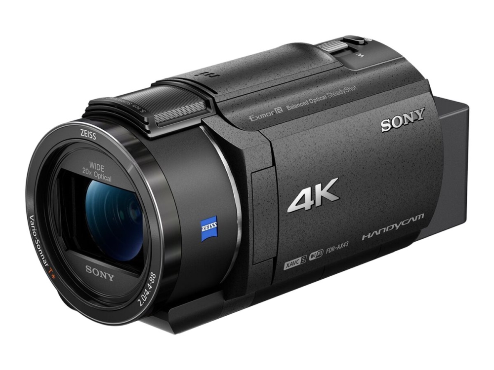 Sony Handycam Fdr Ax43 Videokamera 4 K / 30 Fps 8.57 Mp 20x Optisk Zoom Carl Zeiss Flashkort Wi Fi Nfc Svart