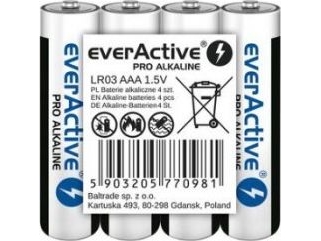 Alkalinebatterie Aaa / Lr03 Everactive Pro- Bakke 4 Stk.